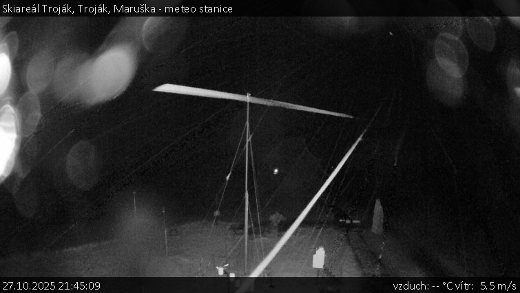 Skiareál Troják - Troják, Maruška - meteo stanice - 27.10.2025 v 21:45 Skiareál Troják - Troják, Maruška - meteo stanice - 27.10.2025 v 21:45