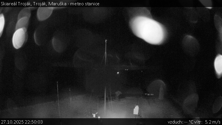 Skiareál Troják - Troják, Maruška - meteo stanice - 27.10.2025 v 22:50 Skiareál Troják - Troják, Maruška - meteo stanice - 27.10.2025 v 22:50