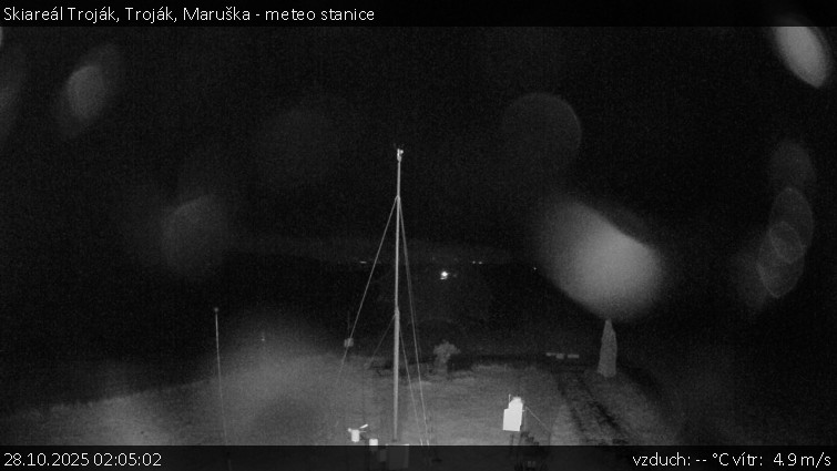 Skiareál Troják - Troják, Maruška - meteo stanice - 28.10.2025 v 02:05 Skiareál Troják - Troják, Maruška - meteo stanice - 28.10.2025 v 02:05
