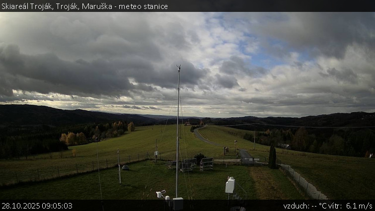 Skiareál Troják - Troják, Maruška - meteo stanice - 28.10.2025 v 09:05 Skiareál Troják - Troják, Maruška - meteo stanice - 28.10.2025 v 09:05