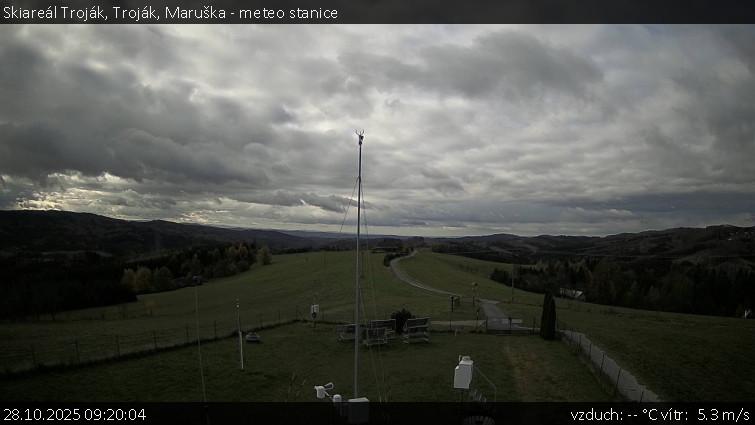 Skiareál Troják - Troják, Maruška - meteo stanice - 28.10.2025 v 09:20 Skiareál Troják - Troják, Maruška - meteo stanice - 28.10.2025 v 09:20
