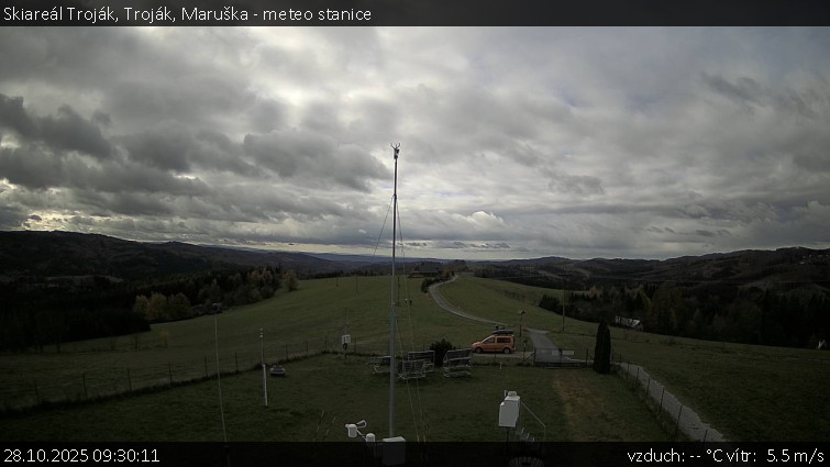 Skiareál Troják - Troják, Maruška - meteo stanice - 28.10.2025 v 09:30 Skiareál Troják - Troják, Maruška - meteo stanice - 28.10.2025 v 09:30