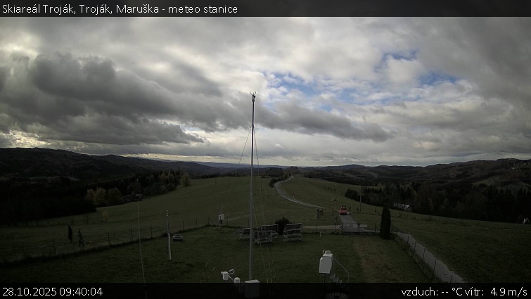 Skiareál Troják - Troják, Maruška - meteo stanice - 28.10.2025 v 09:40 Skiareál Troják - Troják, Maruška - meteo stanice - 28.10.2025 v 09:40