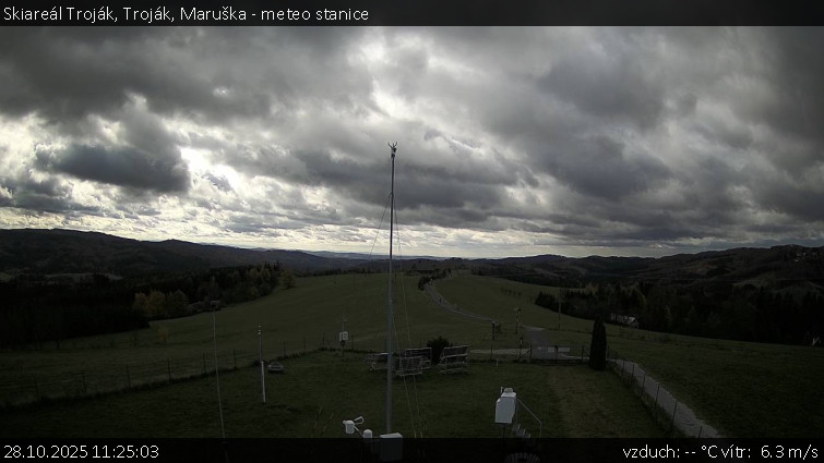 Skiareál Troják - Troják, Maruška - meteo stanice - 28.10.2025 v 11:25 Skiareál Troják - Troják, Maruška - meteo stanice - 28.10.2025 v 11:25