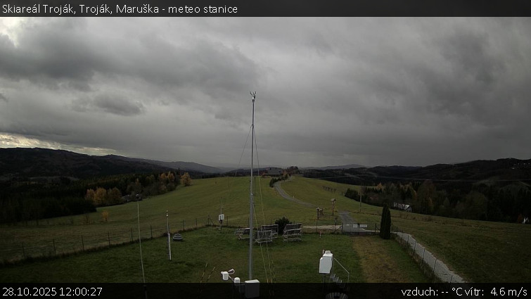 Skiareál Troják - Troják, Maruška - meteo stanice - 28.10.2025 v 12:00 Skiareál Troják - Troják, Maruška - meteo stanice - 28.10.2025 v 12:00