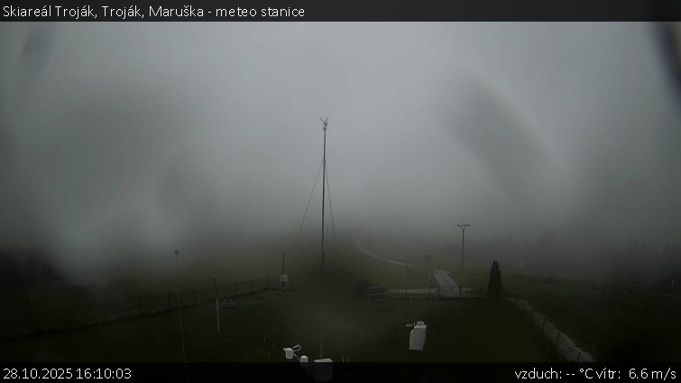 Skiareál Troják - Troják, Maruška - meteo stanice - 28.10.2025 v 16:10 Skiareál Troják - Troják, Maruška - meteo stanice - 28.10.2025 v 16:10