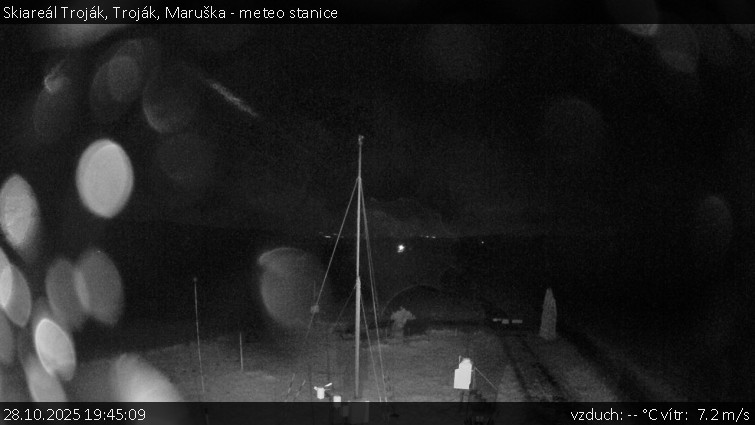 Skiareál Troják - Troják, Maruška - meteo stanice - 28.10.2025 v 19:45 Skiareál Troják - Troják, Maruška - meteo stanice - 28.10.2025 v 19:45