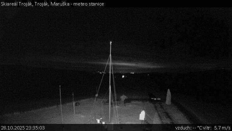 Skiareál Troják - Troják, Maruška - meteo stanice - 28.10.2025 v 23:35 Skiareál Troják - Troják, Maruška - meteo stanice - 28.10.2025 v 23:35