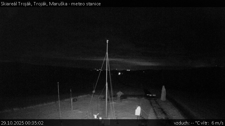 Skiareál Troják - Troják, Maruška - meteo stanice - 29.10.2025 v 00:35 Skiareál Troják - Troják, Maruška - meteo stanice - 29.10.2025 v 00:35