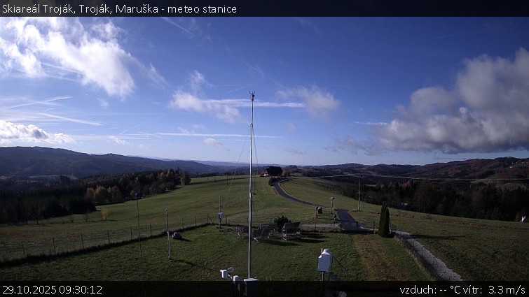 Skiareál Troják - Troják, Maruška - meteo stanice - 29.10.2025 v 09:30 Skiareál Troják - Troják, Maruška - meteo stanice - 29.10.2025 v 09:30