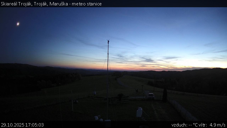 Skiareál Troják - Troják, Maruška - meteo stanice - 29.10.2025 v 17:05 Skiareál Troják - Troják, Maruška - meteo stanice - 29.10.2025 v 17:05