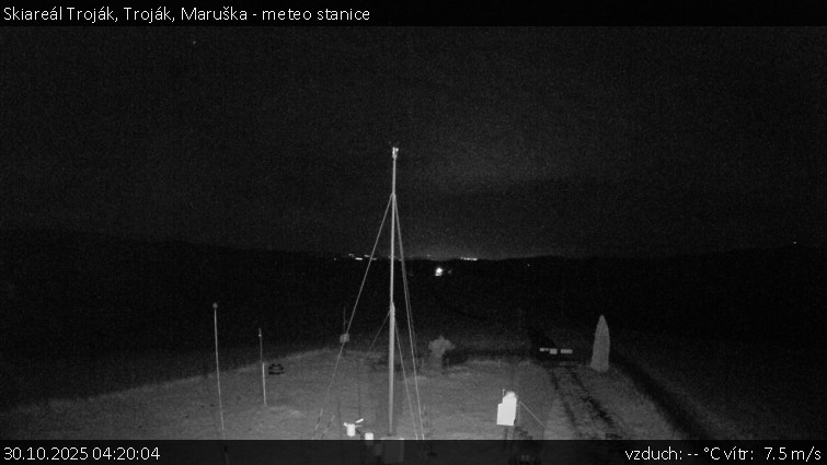 Skiareál Troják - Troják, Maruška - meteo stanice - 30.10.2025 v 04:20 Skiareál Troják - Troják, Maruška - meteo stanice - 30.10.2025 v 04:20