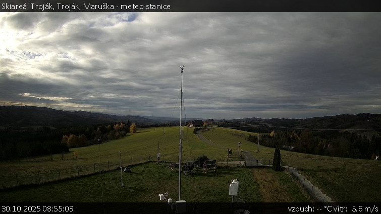 Skiareál Troják - Troják, Maruška - meteo stanice - 30.10.2025 v 08:55 Skiareál Troják - Troják, Maruška - meteo stanice - 30.10.2025 v 08:55