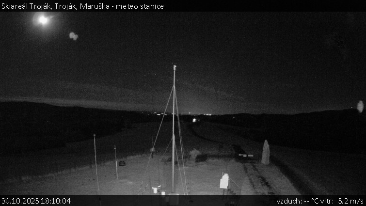 Skiareál Troják - Troják, Maruška - meteo stanice - 30.10.2025 v 18:10 Skiareál Troják - Troják, Maruška - meteo stanice - 30.10.2025 v 18:10