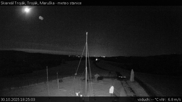 Skiareál Troják - Troják, Maruška - meteo stanice - 30.10.2025 v 18:25 Skiareál Troják - Troják, Maruška - meteo stanice - 30.10.2025 v 18:25
