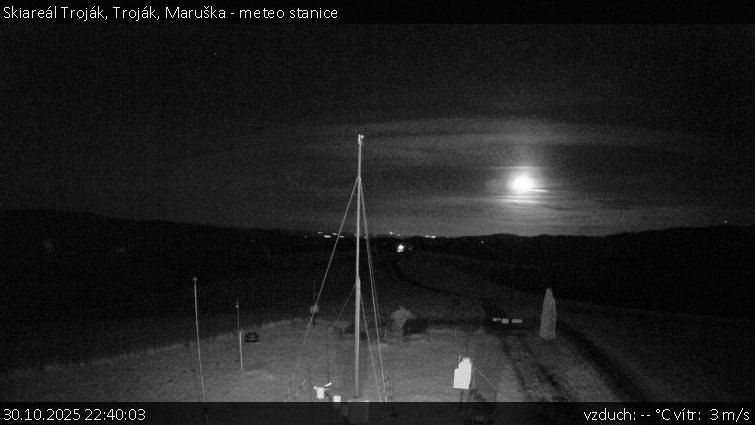 Skiareál Troják - Troják, Maruška - meteo stanice - 30.10.2025 v 22:40 Skiareál Troják - Troják, Maruška - meteo stanice - 30.10.2025 v 22:40
