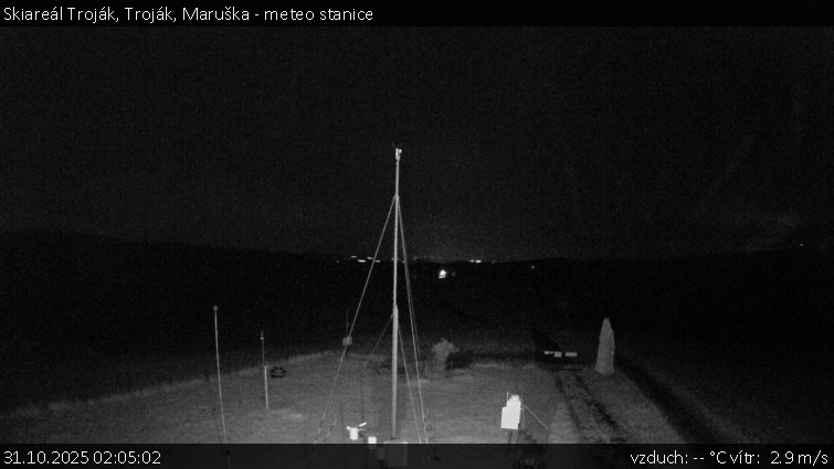 Skiareál Troják - Troják, Maruška - meteo stanice - 31.10.2025 v 02:05 Skiareál Troják - Troják, Maruška - meteo stanice - 31.10.2025 v 02:05