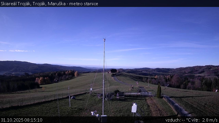 Skiareál Troják - Troják, Maruška - meteo stanice - 31.10.2025 v 08:15 Skiareál Troják - Troják, Maruška - meteo stanice - 31.10.2025 v 08:15