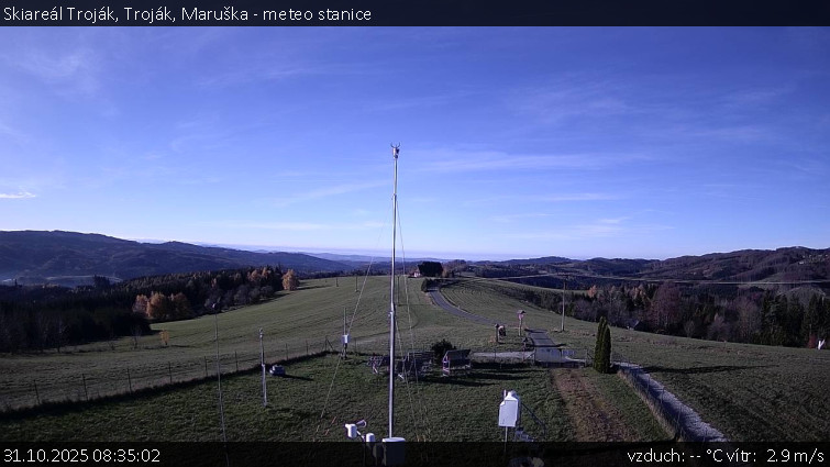 Skiareál Troják - Troják, Maruška - meteo stanice - 31.10.2025 v 08:35 Skiareál Troják - Troják, Maruška - meteo stanice - 31.10.2025 v 08:35