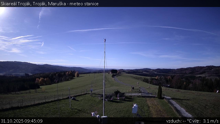 Skiareál Troják - Troják, Maruška - meteo stanice - 31.10.2025 v 09:45 Skiareál Troják - Troják, Maruška - meteo stanice - 31.10.2025 v 09:45