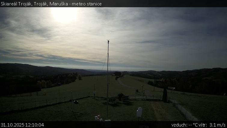 Skiareál Troják - Troják, Maruška - meteo stanice - 31.10.2025 v 12:10 Skiareál Troják - Troják, Maruška - meteo stanice - 31.10.2025 v 12:10