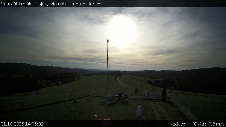 Skiareál Troják - Troják, Maruška - meteo stanice - 31.10.2025 v 14:05 Skiareál Troják - Troják, Maruška - meteo stanice - 31.10.2025 v 14:05