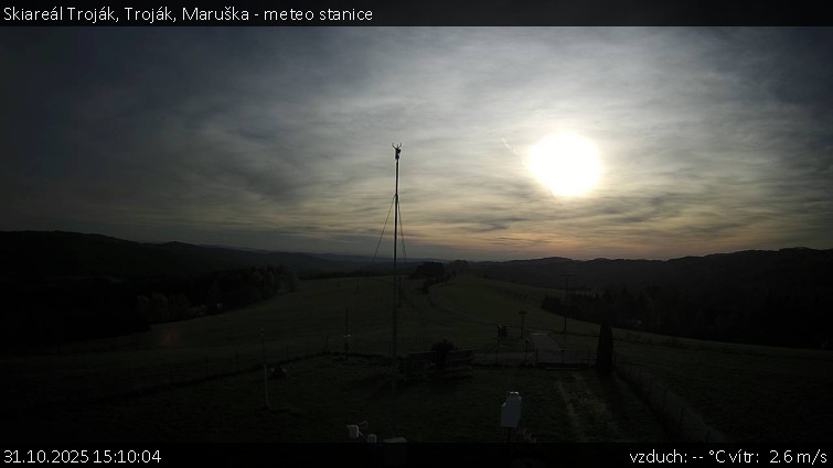 Skiareál Troják - Troják, Maruška - meteo stanice - 31.10.2025 v 15:10 Skiareál Troják - Troják, Maruška - meteo stanice - 31.10.2025 v 15:10