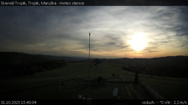 Skiareál Troják - Troják, Maruška - meteo stanice - 31.10.2025 v 15:40 Skiareál Troják - Troják, Maruška - meteo stanice - 31.10.2025 v 15:40