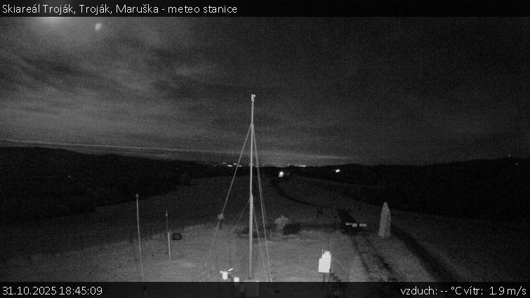 Skiareál Troják - Troják, Maruška - meteo stanice - 31.10.2025 v 18:45 Skiareál Troják - Troják, Maruška - meteo stanice - 31.10.2025 v 18:45