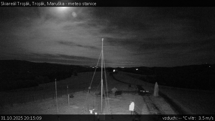 Skiareál Troják - Troják, Maruška - meteo stanice - 31.10.2025 v 20:15 Skiareál Troják - Troják, Maruška - meteo stanice - 31.10.2025 v 20:15