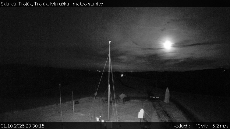 Skiareál Troják - Troják, Maruška - meteo stanice - 31.10.2025 v 23:30 Skiareál Troják - Troják, Maruška - meteo stanice - 31.10.2025 v 23:30