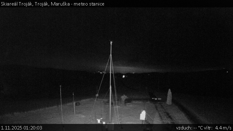 Skiareál Troják - Troják, Maruška - meteo stanice - 1.11.2025 v 01:20 Skiareál Troják - Troják, Maruška - meteo stanice - 1.11.2025 v 01:20
