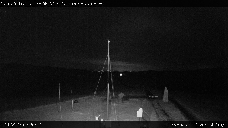 Skiareál Troják - Troják, Maruška - meteo stanice - 1.11.2025 v 02:30 Skiareál Troják - Troják, Maruška - meteo stanice - 1.11.2025 v 02:30