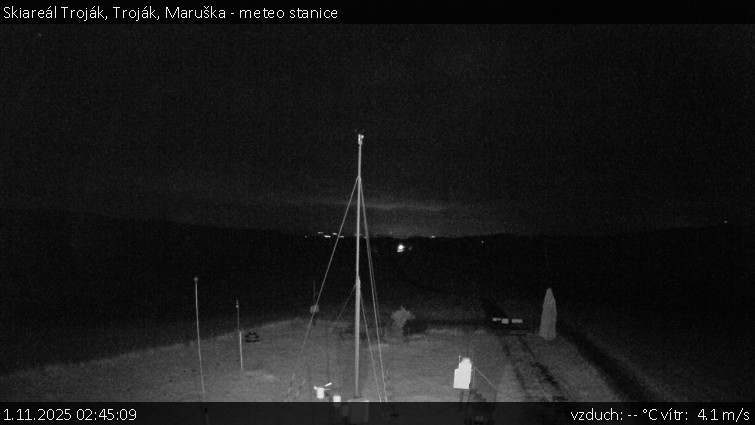 Skiareál Troják - Troják, Maruška - meteo stanice - 1.11.2025 v 02:45 Skiareál Troják - Troják, Maruška - meteo stanice - 1.11.2025 v 02:45