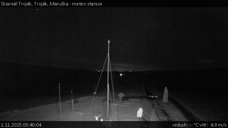 Skiareál Troják - Troják, Maruška - meteo stanice - 1.11.2025 v 03:40 Skiareál Troják - Troják, Maruška - meteo stanice - 1.11.2025 v 03:40