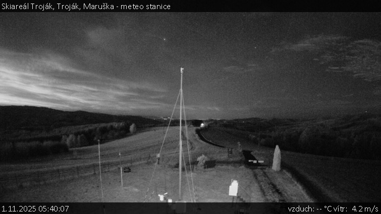 Skiareál Troják - Troják, Maruška - meteo stanice - 1.11.2025 v 05:40 Skiareál Troják - Troják, Maruška - meteo stanice - 1.11.2025 v 05:40