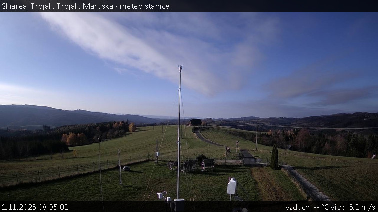 Skiareál Troják - Troják, Maruška - meteo stanice - 1.11.2025 v 08:35 Skiareál Troják - Troják, Maruška - meteo stanice - 1.11.2025 v 08:35