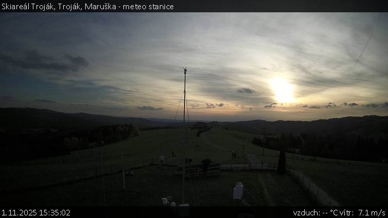 Skiareál Troják - Troják, Maruška - meteo stanice - 1.11.2025 v 15:35 Skiareál Troják - Troják, Maruška - meteo stanice - 1.11.2025 v 15:35