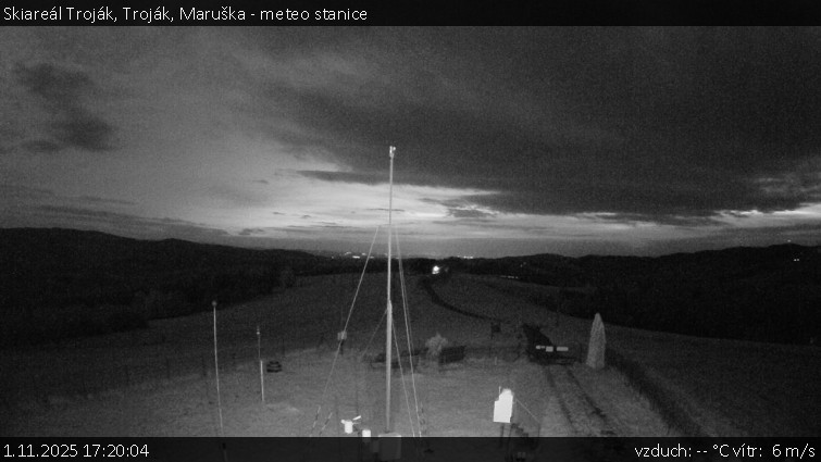 Skiareál Troják - Troják, Maruška - meteo stanice - 1.11.2025 v 17:20 Skiareál Troják - Troják, Maruška - meteo stanice - 1.11.2025 v 17:20