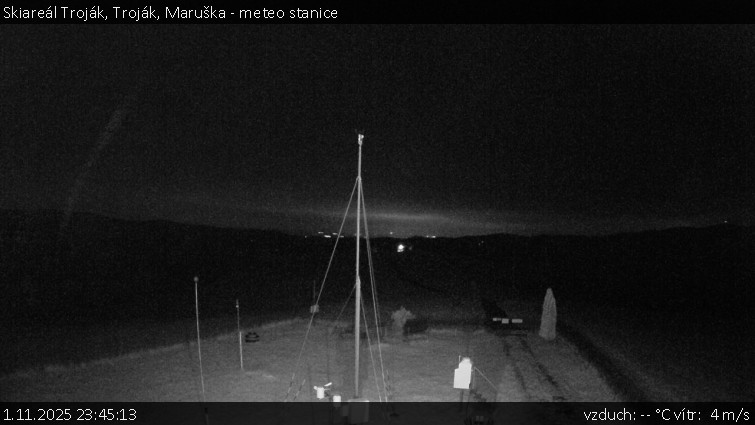 Skiareál Troják - Troják, Maruška - meteo stanice - 1.11.2025 v 23:45 Skiareál Troják - Troják, Maruška - meteo stanice - 1.11.2025 v 23:45