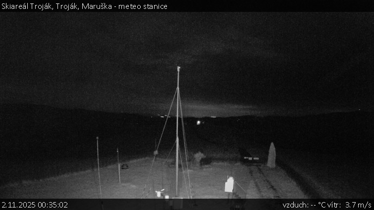Skiareál Troják - Troják, Maruška - meteo stanice - 2.11.2025 v 00:35 Skiareál Troják - Troják, Maruška - meteo stanice - 2.11.2025 v 00:35