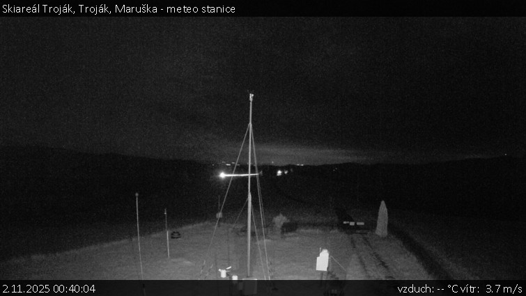 Skiareál Troják - Troják, Maruška - meteo stanice - 2.11.2025 v 00:40 Skiareál Troják - Troják, Maruška - meteo stanice - 2.11.2025 v 00:40