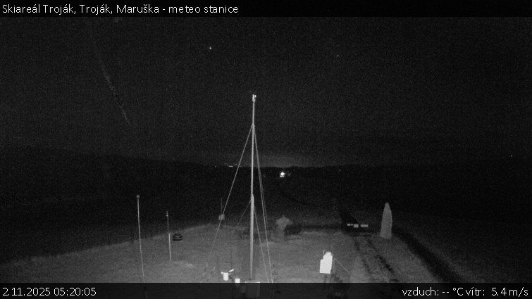 Skiareál Troják - Troják, Maruška - meteo stanice - 2.11.2025 v 05:20 Skiareál Troják - Troják, Maruška - meteo stanice - 2.11.2025 v 05:20