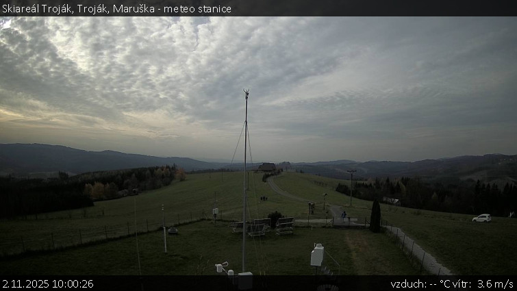Skiareál Troják - Troják, Maruška - meteo stanice - 2.11.2025 v 10:00 Skiareál Troják - Troják, Maruška - meteo stanice - 2.11.2025 v 10:00
