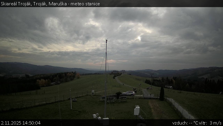 Skiareál Troják - Troják, Maruška - meteo stanice - 2.11.2025 v 14:50 Skiareál Troják - Troják, Maruška - meteo stanice - 2.11.2025 v 14:50