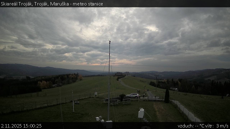 Skiareál Troják - Troják, Maruška - meteo stanice - 2.11.2025 v 15:00 Skiareál Troják - Troják, Maruška - meteo stanice - 2.11.2025 v 15:00