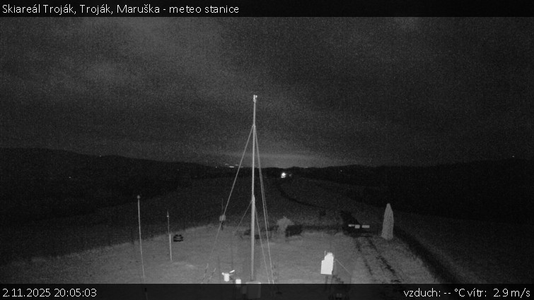 Skiareál Troják - Troják, Maruška - meteo stanice - 2.11.2025 v 20:05 Skiareál Troják - Troják, Maruška - meteo stanice - 2.11.2025 v 20:05