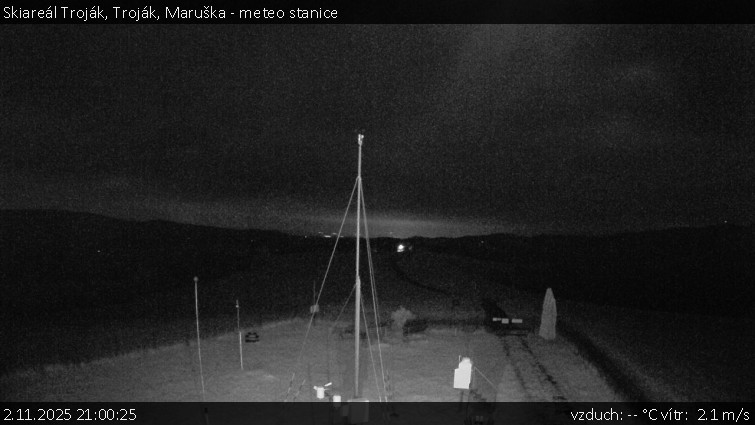 Skiareál Troják - Troják, Maruška - meteo stanice - 2.11.2025 v 21:00 Skiareál Troják - Troják, Maruška - meteo stanice - 2.11.2025 v 21:00