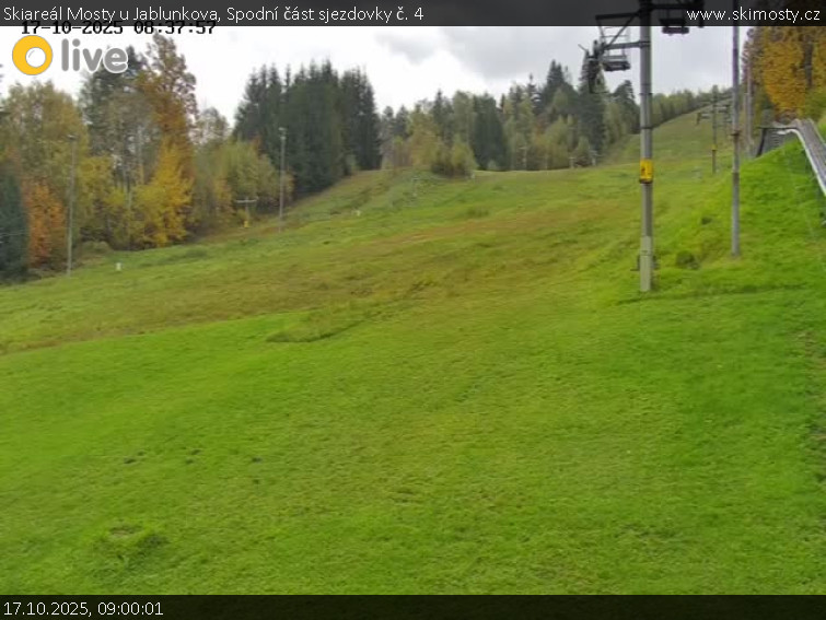 Skiareál Mosty u Jablunkova - Spodní část sjezdovky č. 4 - 17.10.2025 v 09:00 Skiareál Mosty u Jablunkova - Spodní část sjezdovky č. 4 - 17.10.2025 v 09:00