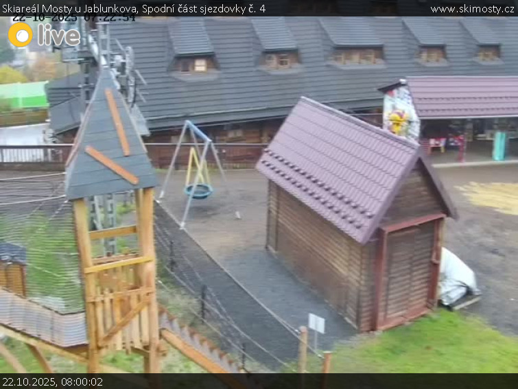 Skiareál Mosty u Jablunkova - Spodní část sjezdovky č. 4 - 22.10.2025 v 08:00 Skiareál Mosty u Jablunkova - Spodní část sjezdovky č. 4 - 22.10.2025 v 08:00
